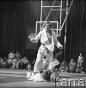 Brak daty, Warszawa, Polska.
Akademia Wychowania Fizycznego. Międzynarodowe Zawody w Judo.
Fot. Irena Jarosińska, zbiory Ośrodka KARTA