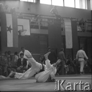Brak daty, Warszawa, Polska.
Akademia Wychowania Fizycznego. Międzynarodowe Zawody w Judo.
Fot. Irena Jarosińska, zbiory Ośrodka KARTA