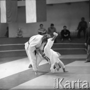 Brak daty, Warszawa, Polska.
Akademia Wychowania Fizycznego. Międzynarodowe Zawody w Judo.
Fot. Irena Jarosińska, zbiory Ośrodka KARTA