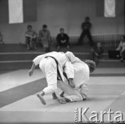 Brak daty, Warszawa, Polska.
Akademia Wychowania Fizycznego. Międzynarodowe Zawody w Judo.
Fot. Irena Jarosińska, zbiory Ośrodka KARTA