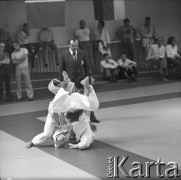 Brak daty, Warszawa, Polska.
Akademia Wychowania Fizycznego. Międzynarodowe Zawody w Judo.
Fot. Irena Jarosińska, zbiory Ośrodka KARTA