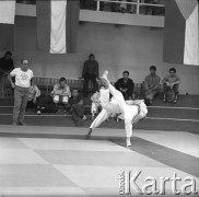 Brak daty, Warszawa, Polska.
Akademia Wychowania Fizycznego. Międzynarodowe Zawody w Judo.
Fot. Irena Jarosińska, zbiory Ośrodka KARTA