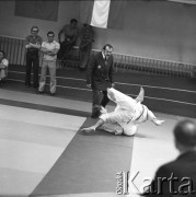 Brak daty, Warszawa, Polska.
Akademia Wychowania Fizycznego. Międzynarodowe Zawody w Judo.
Fot. Irena Jarosińska, zbiory Ośrodka KARTA