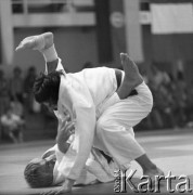 Brak daty, Warszawa, Polska.
Akademia Wychowania Fizycznego. Międzynarodowe Zawody w Judo.
Fot. Irena Jarosińska, zbiory Ośrodka KARTA