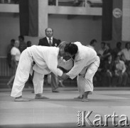 Brak daty, Warszawa, Polska.
Akademia Wychowania Fizycznego. Międzynarodowe Zawody w Judo.
Fot. Irena Jarosińska, zbiory Ośrodka KARTA