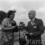 10.09.1974, Skierniewice, Polska.
XIX Międzynarodowy Kongres Ogrodniczy w Instytucie Sadownictwa, n/z z prawej profesor Szczepan Pieniążek.
Fot. Irena Jarosińska, zbiory Ośrodka KARTA