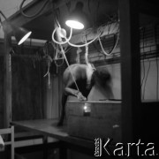 1959, Warszawa, Polska.
Instytut Biologii Doświadczalnej im. M. Nenckiego PAN, n/z pies podczas badań.
Fot. Irena Jarosińska, zbiory Fundacji Ośrodka KARTA