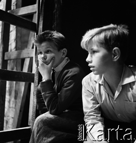 1961, Warszawa, Polska.
Casting do roli Wawrzka w filmie 