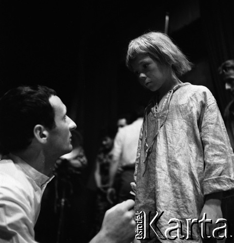 1961, Warszawa, Polska.
Casting do roli Wawrzka w filmie 