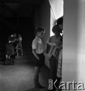 1961, Warszawa, Polska.
Casting do roli Wawrzka w filmie 