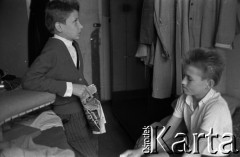 1961, Warszawa, Polska.
Casting do roli Wawrzka w filmie 