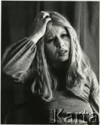 Lata 70., Warszawa, Polska.
Aktorka Barbara Wrzesińska.
Fot. Irena Jarosińska, zbiory Ośrodka KARTA