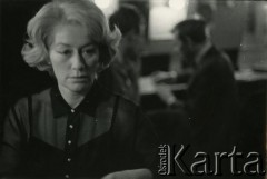Lata 60., Polska.
Aktorka Alina Janowska.
Fot. Irena Jarosińska, zbiory Ośrodka KARTA