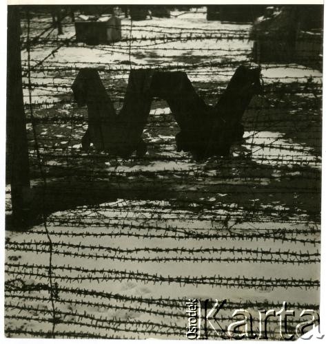 Zima 1958, Iława, Polska.
Centralne Więzienie. Ogrodzenie z drutu kolczastego.
Fot. Irena Jarosińska, zbiory Ośrodka KARTA