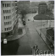 Lata 50., Warszawa, Polska.
Perspektywa ul. Kopernika, na pierwszym planie wylot ul. Bartoszewicza.
Fot. Irena Jarosińska, zbiory Ośrodka KARTA