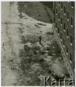 Ok. 1955, Warszawa, Polska.
Widok na ul. Orlą z okna pracowni Ireny Jarosińskiej w al. Świerczewskiego 95/99 (obecnie al. 