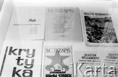 10-17.05.1981, Warszawa, Polska.
Wystawa wydawnictw niezależnych na Politechnice Warszawskiej.
Fot. Tomasz Abramowicz, zbiory Ośrodka Karta