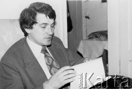 1979, Warszawa, Polska.
Antoni Pietkiewicz, działacz Ruchu Obrony Praw Człowieka i Obywatela, portret.
Fot. Janusz Krzyżewski, zbiory Ośrodka KARTA