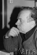 Październik 1979, Zalesie Górne, Polska.
Spotkanie Zespołu Wykonawczego Rady Sygnatariuszy Ruchu Obrony Praw Człowieka i Obywatela w domu Bogumiła Studzińskiego; Edward Staniewski.
Fot. Janusz Krzyżewski, zbiory Ośrodka KARTA
