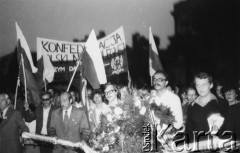 01.09.1979, Warszawa, Polska.
Manifestacja patriotyczna - moment powstania Konfederacji Polski Niepodległej.
Fot. Janusz Krzyżewski, zbiory Ośrodka KARTA