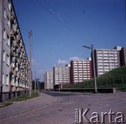 Czerwiec 1972, Zielona Góra, Polska.
Osiedle mieszkaniowe w Zielonej Górze. Zdjęcie zrobione podczas VIII Festiwalu Piosenki Radzieckiej.
Fot. Romuald Broniarek, zbiory Ośrodka KARTA.