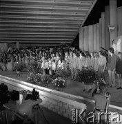 Czerwiec 1973, Zielona Góra, Polska.
Laureaci IX Festiwalu Piosenki Radzieckiej w czasie koncertu finałowego.
Fot. Romuald Broniarek, zbiory Ośrodka KARTA