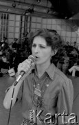 Czerwiec 1980, Zielona Góra, Polska.
Ewa Rutkowska. XVI Festiwal Piosenki Radzieckiej.
Fot. Romuald Broniarek, zbiory Ośrodka KARTA