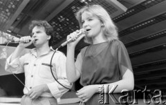 Czerwiec 1985, Zielona Góra, Polska.
Występ podczas XXI Festiwalu Piosenki Radzieckiej. 
Fot. Romuald Broniarek, zbiory Ośrodka KARTA