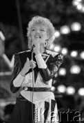 1986, Zielona Góra, Polska.
Występ podczas XXII Festiwalu Piosenki Radzieckiej.
Fot. Romuald Broniarek, zbiory Ośrodka KARTA