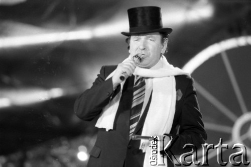 1988, Zielona Góra, Polska.
Występ podczas XXIII Festiwalu Piosenki Radzieckiej. Prawdopodobnie Mieczysław Święcicki.
Fot. Romuald Broniarek, zbiory Ośrodka KARTA