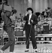 1988, Witebsk, Białoruska Socjalistyczna Republika Radziecka.
Występ na I Wszechzwiązkowym Festiwalu Polskiej Piosenki.
Fot. Romuald Broniarek, zbiory Ośrodka KARTA