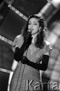 1989, Zielona Góra, Polska.
Tamar Gwerdciteli (Тама́ра Гвердците́ли) na XXV Festiwalu Piosenki Radzieckiej. 
Fot. Romuald Broniarek, zbiory Ośrodka KARTA