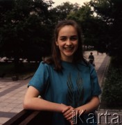 1989, Zielona Góra, Polska.
Uczestniczka XXV Festiwalu Piosenki Radzieckiej. 
Fot. Romuald Broniarek, zbiory Ośrodka KARTA
