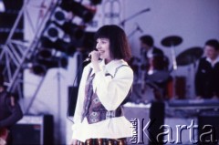 1989, Zielona Góra, Polska.
Występ na XXV Festiwalu Piosenki Radzieckiej. 
Fot. Romuald Broniarek, zbiory Ośrodka KARTA