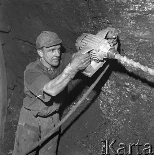 Kwiecień 1958, Wojkowice Komorne, woj. Katowice, Polska.
Kopalnia Węgla Kamiennego 