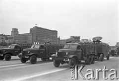 22.07.1959, Warszawa, Polska. 
Uroczyste obchody piętnastolecia PRL, defilada sportowo-wojskowa, pokaz sprzętu wojskowego.
Fot. Romuald Broniarek/KARTA