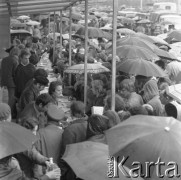 Maj 1978, Warszawa, Polska.
Kiermasz książki przed Pałacem Kultury i Nauki, ludzie kupujący książki przy stoisku.
Fot. Romuald Broniarek/KARTA