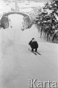 18-27.02.1962, Zakopane, Polska. 
Konkurs skoków podczas Mistrzostw Świata w Narciarstwie Klasycznym, zawodnik na skoczni.
Fot. Romuald Broniarek/KARTA