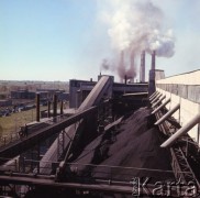 Październik 1967, Wierzbica, pow. Radom, Polska.
Dymiące kominy Cementowni 