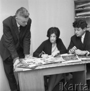 Listopad 1967, Warszawa, Polska.
Dziennikarze tygodnika 