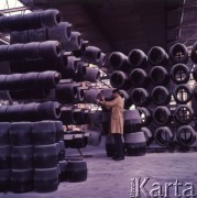 Maj 1969, Olsztyn, Polska. 
Pracownica Olsztyńskich Zakładów Opon Samochodowych 