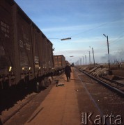 Październik 1969, Medyka, Polska.
Pociągi na stacji przeładunkowej Medyka-Żurawica.
Fot. Romuald Broniarek/KARTA