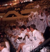 22.07.1971, Katowice, Polska.
Zlot Młodzieży Polskiej w Wojewódzkiej Hali Widowiskowo-Sportowej.
Fot. Romuald Broniarek, zbiory Ośrodka KARTA