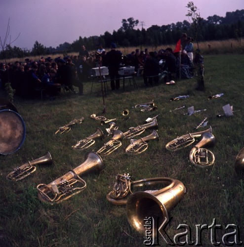 1971, Piekary Śląskie, Polska.
Orkiestra dęta Kopalni Węgla Kamiennego Julian.
Fot. Romuald Broniarek, zbiory Ośrodka KARTA