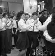1973, Warszawa, Polska.
V Zjazd Związku Młodzieży Wiejskiej w Filharmonii Narodowej.
Fot. Romuald Broniarek, zbiory Ośrodka KARTA