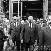 1973, Poznań, Polska.
Międzynarodowe Targi Poznańskie. I sekretarz KC PZPR Edward Gierek (z prawej) i premier Piotr Jaroszewicz (z lewej).
Fot. Romuald Broniarek, zbiory Ośrodka KARTA