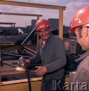 1974, Warszawa, Polska.
Budowa Trasy Łazienkowskiej przez Zjednoczenie Konstrukcji Stalowych i Urządzeń Przemysłowych 