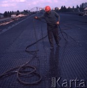 1974, Warszawa, Polska.
Budowa Trasy Łazienkowskiej przez Zjednoczenie Konstrukcji Stalowych i Urządzeń Przemysłowych 