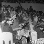 1974, Warszawa, Polska.
IX Zjazd Towarzystwa Przyjaźni Polsko-Radzieckiej w Sali Kongresowej.
Fot. Romuald Broniarek, zbiory Ośrodka KARTA
