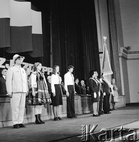 1974, Warszawa, Polska.
IX Zjazd Towarzystwa Przyjaźni Polsko-Radzieckiej w Sali Kongresowej.
Fot. Romuald Broniarek, zbiory Ośrodka KARTA